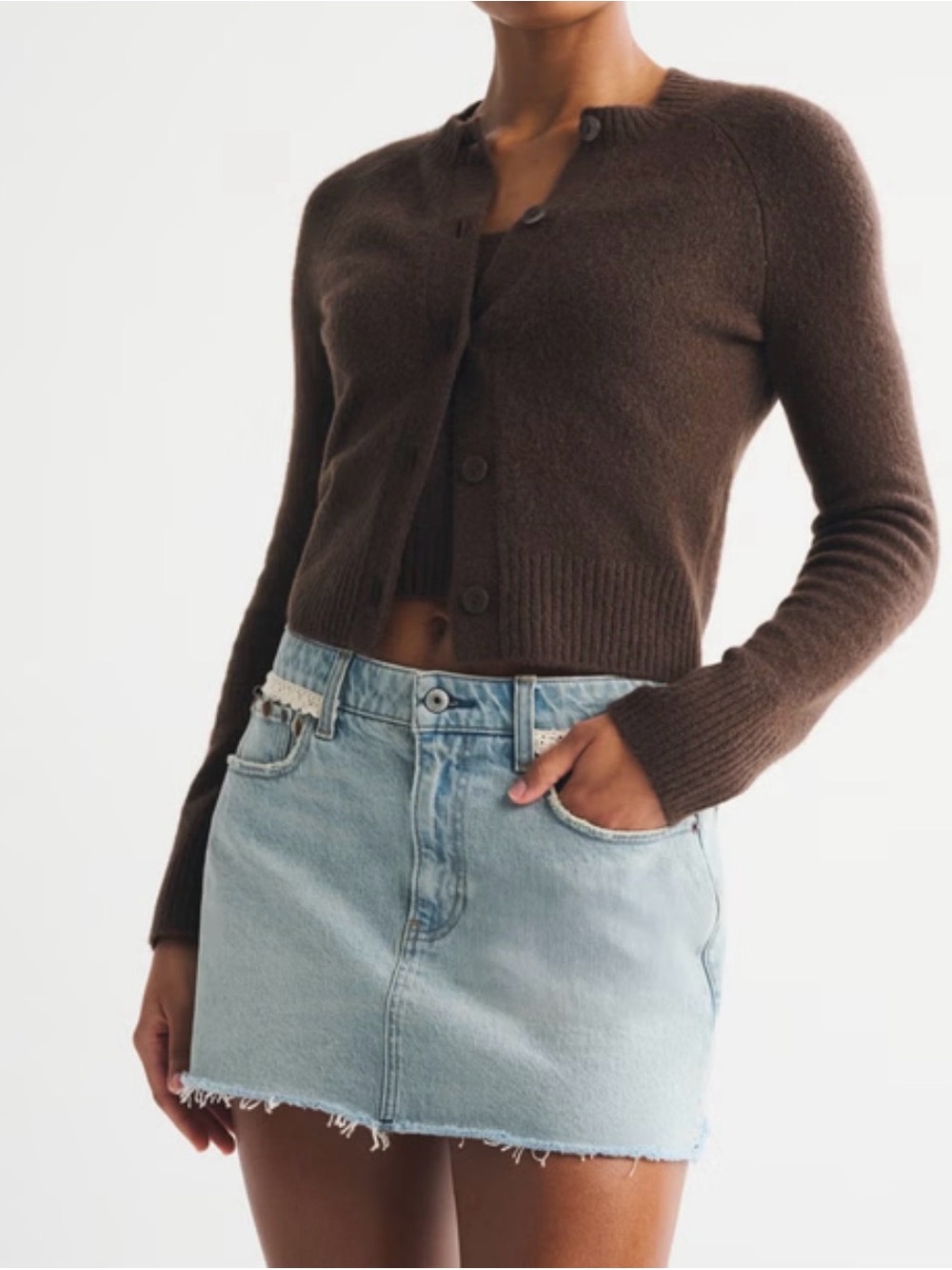 NWT Abercrombie & Fitch Curve Love Mid Rise Denim Mini Skirt Size 32